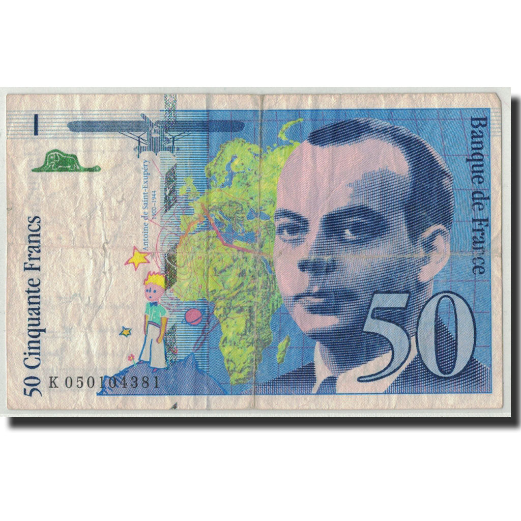 Francia, 50 Francs Saint-Exupery, 1999, KM:157Ad, Fayette:73.5, B+