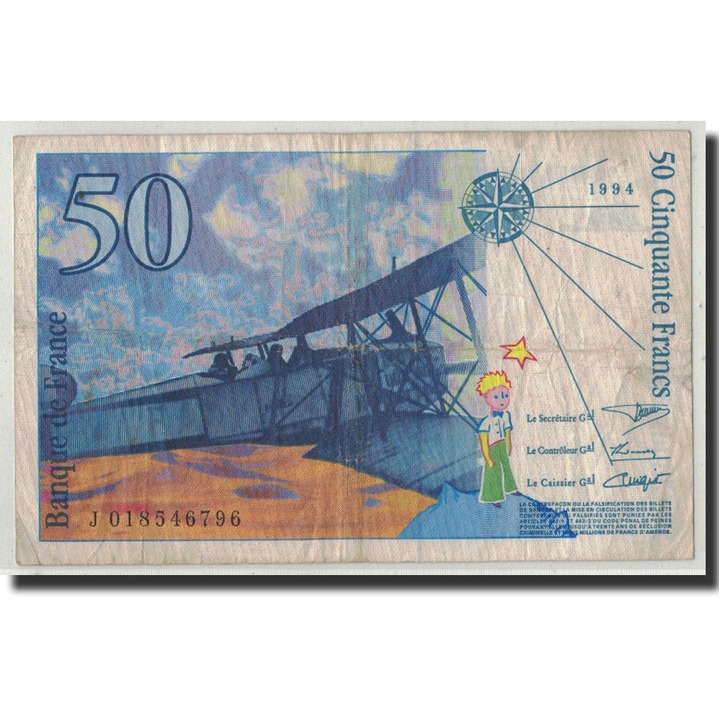 Frankreich, 50 Francs Saint-Exupéry, 1994, KM:157Aa,Fayette:73.1b, SGE+