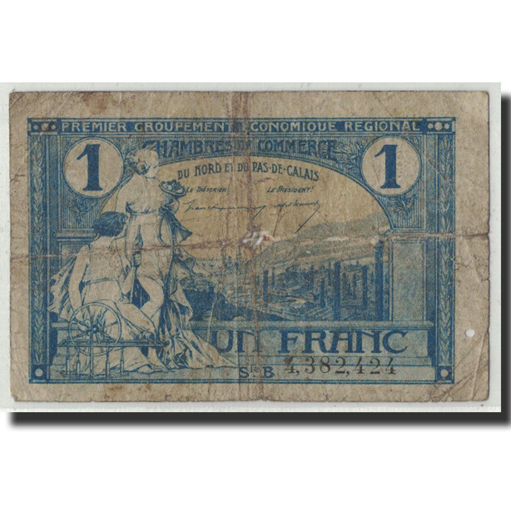 Banknote, Pirot:94-5, 1 Franc, Undated, France, VG(8-10), NORD-PAS DE CALAIS