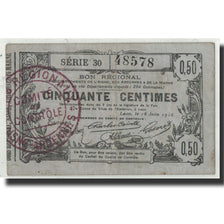 France, Laon, 50 Centimes, 1916, EF(40-45), Pirot:02-1308