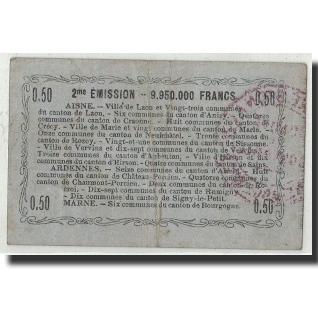 France, Laon, 50 Centimes, 1916, EF(40-45), Pirot:02-1308