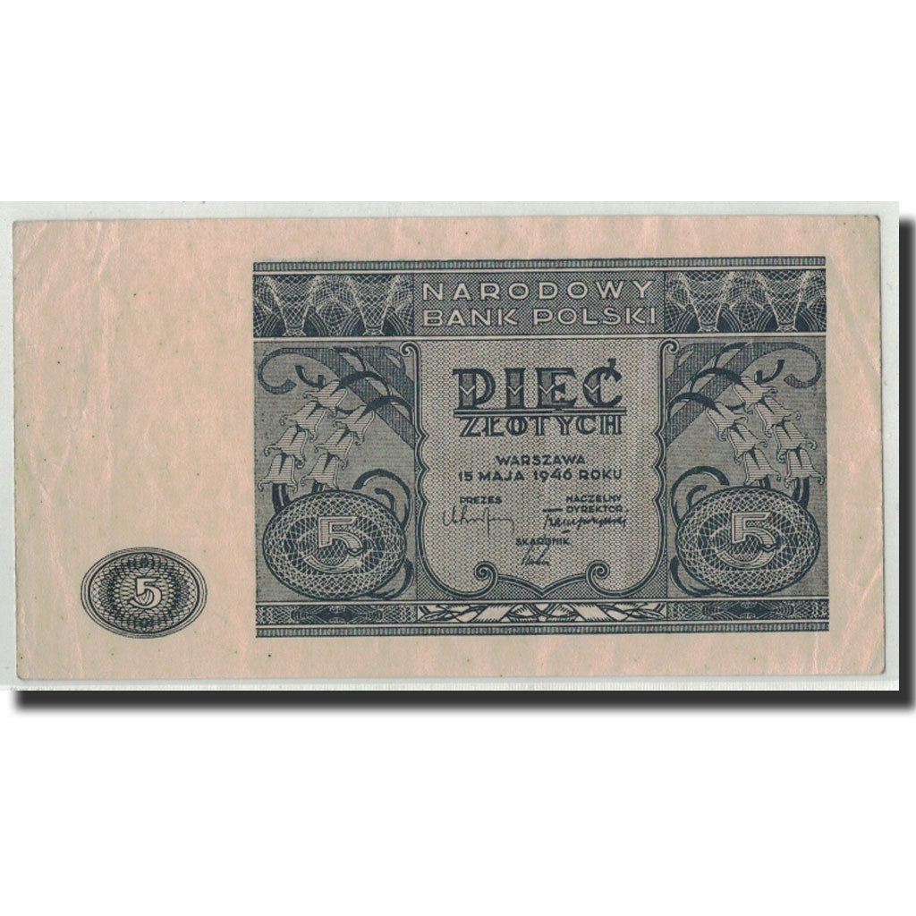 Poland, 5 Zlotych, 1946, 1946-05-15, KM:125, EF(40-45)