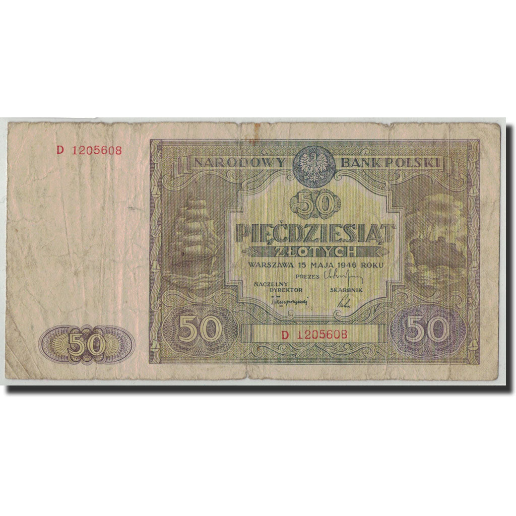 Banconote, Polonia, 50 Zlotych, 1946, KM:128, 1946-05-15, B+