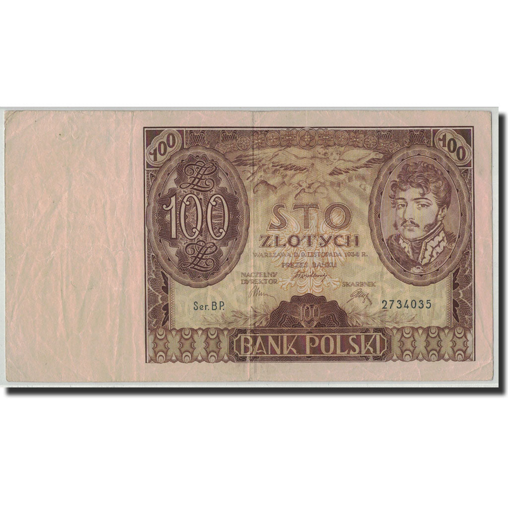 Polen, 100 Zlotych, 1934, KM:75a, 1934-11-09, S