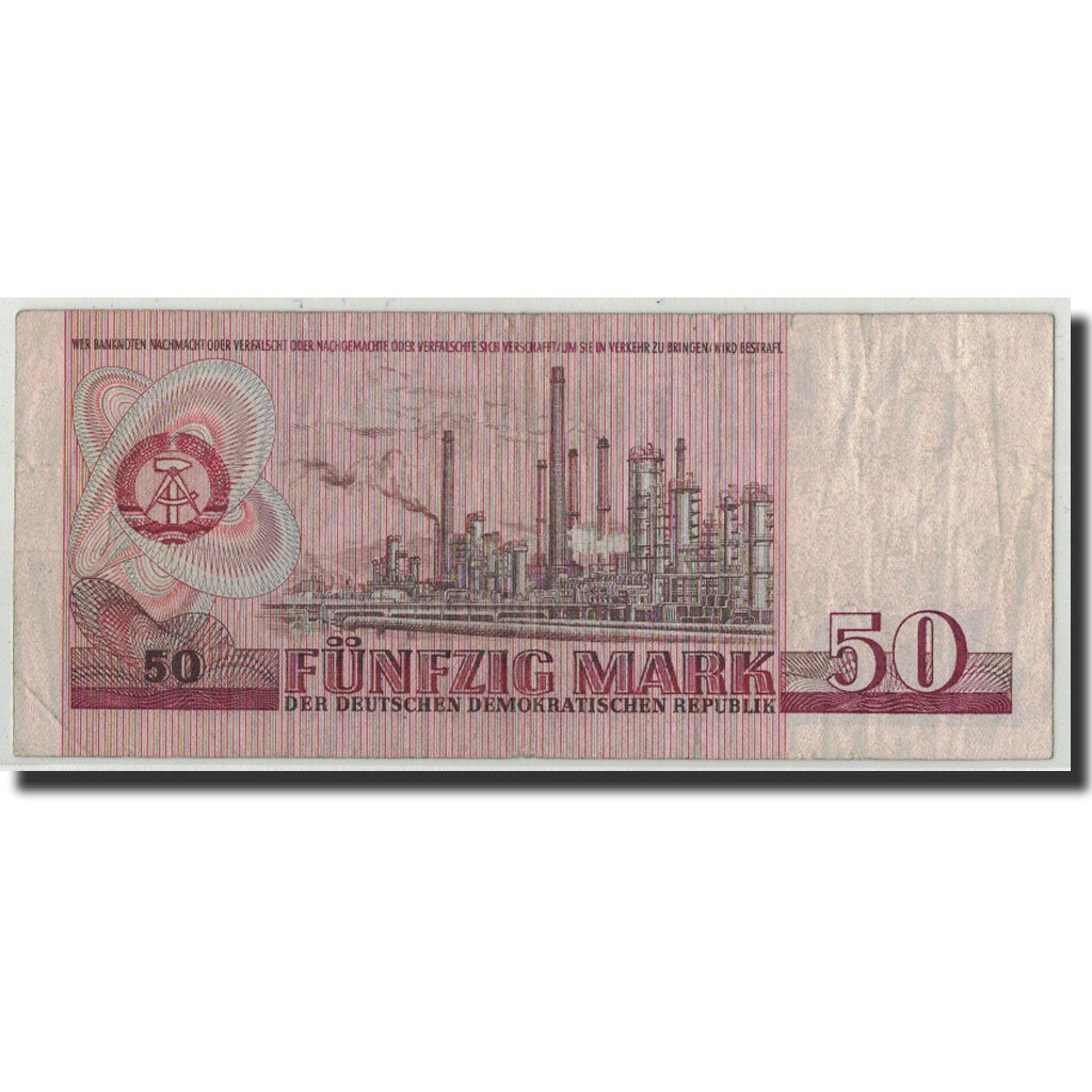 Germany - Democratic Republic, 50 Mark, 1971 (1986), KM:30b, VG(8-10)