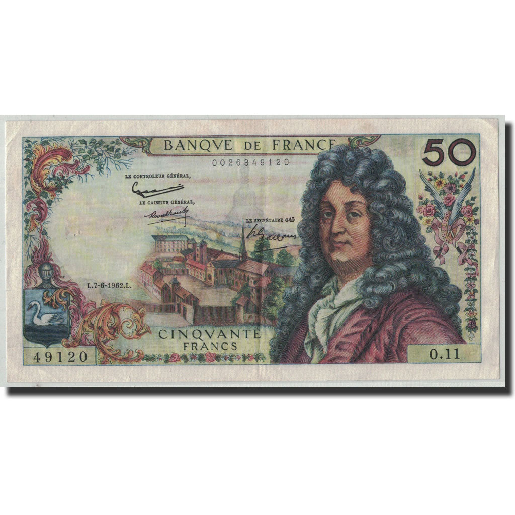 Francia, 50 Francs Racine, 1962, KM:148a, Fayette:64.11, 1962-06-07, BB