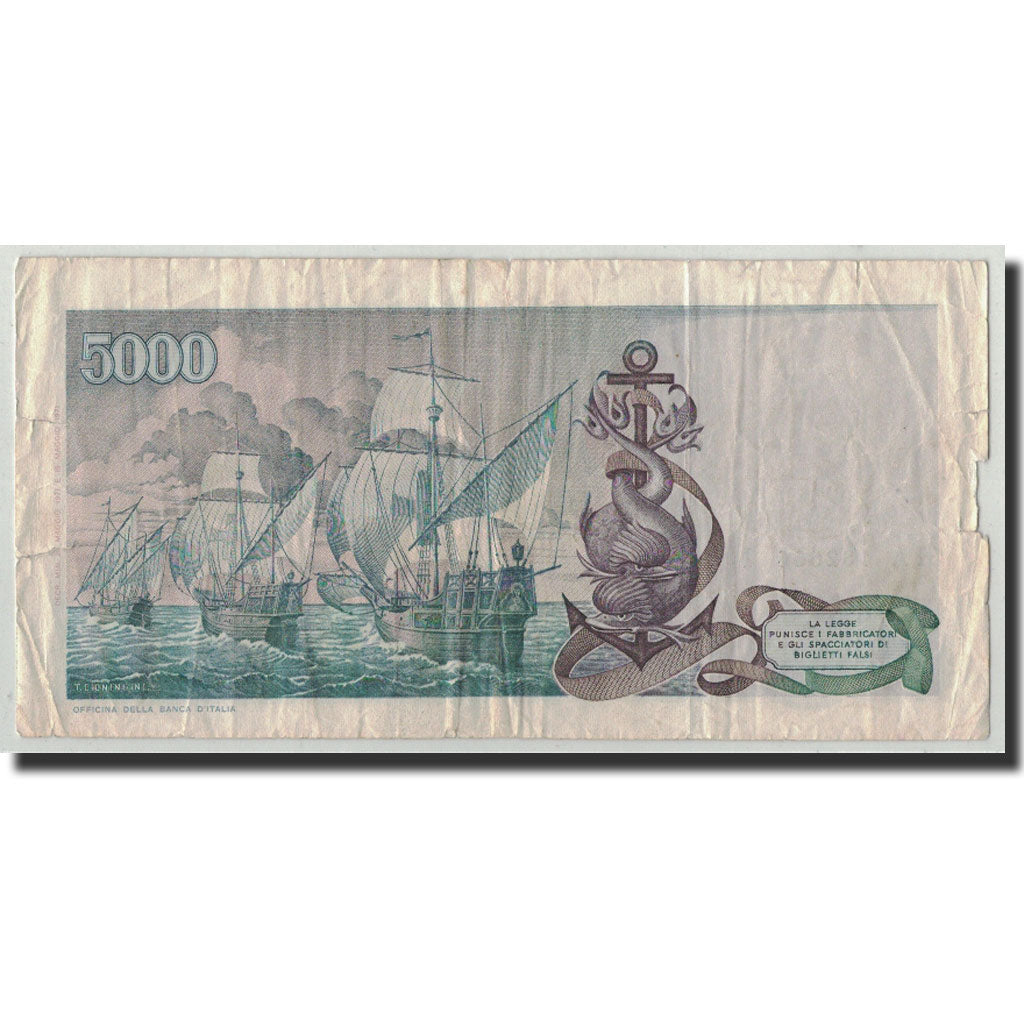 Italy, 5000 Lire, 1971, KM:102a, 1971-05-20, F(12-15)