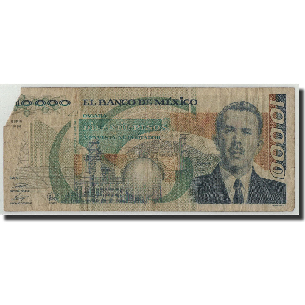 Banknote, Mexico, 10,000 Pesos, 1991, 1991-5-16, KM:90d, VG(8-10)