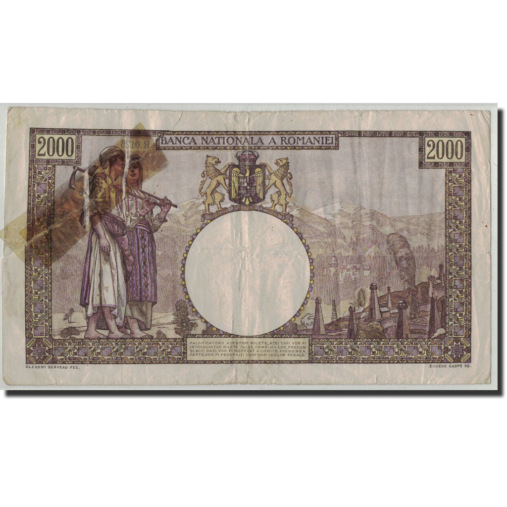 Romania, 2000 Lei, 1941, 1941-11-18, KM:53a, VG(8-10)