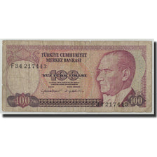 Banknote, Turkey, 100 Lira, L.1970, KM:194b, VG(8-10)
