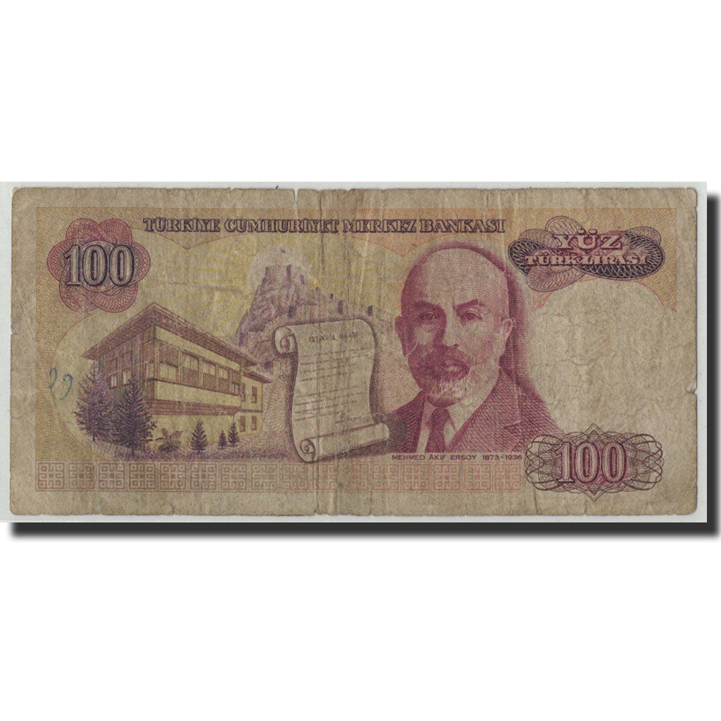Banknote, Turkey, 100 Lira, L.1970, KM:194b, VG(8-10)