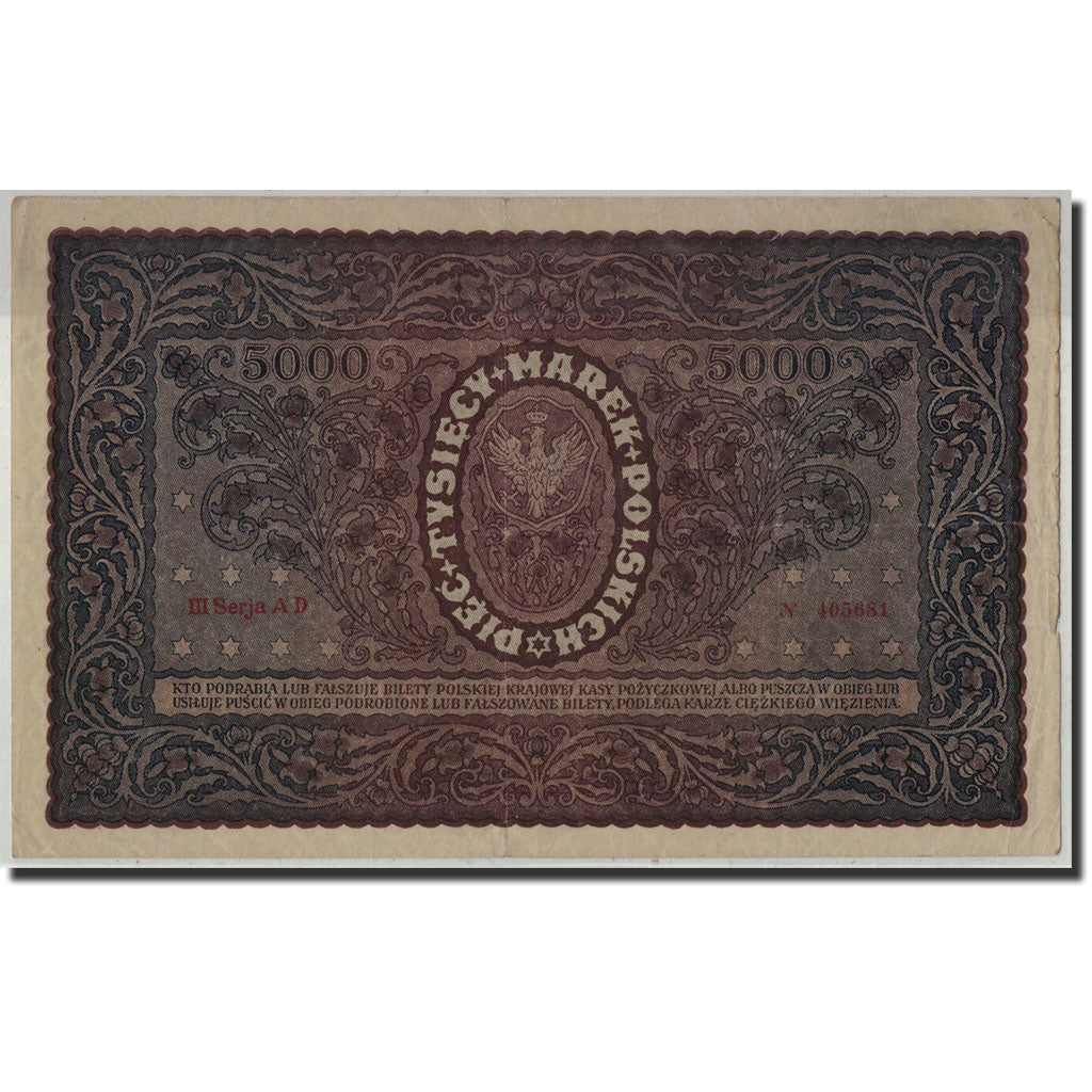 Banknote, Poland, 5000 Marek, 1920, 1920-02-07, KM:31, EF(40-45)