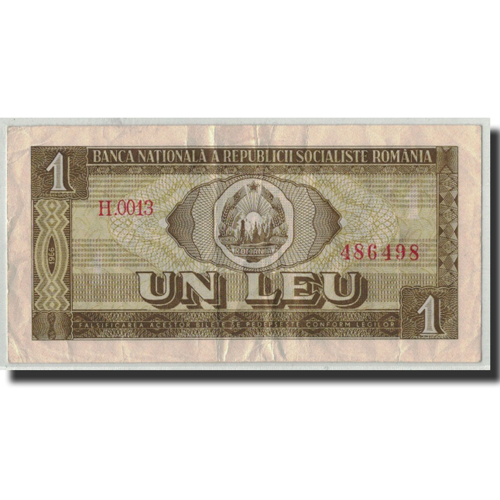 Geldschein, Rumänien, 1 Leu, 1966, KM:91a, S