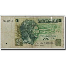 Banknote, Tunisia, 5 Dinars, 1993, 1993-11-07, KM:86, VG(8-10)
