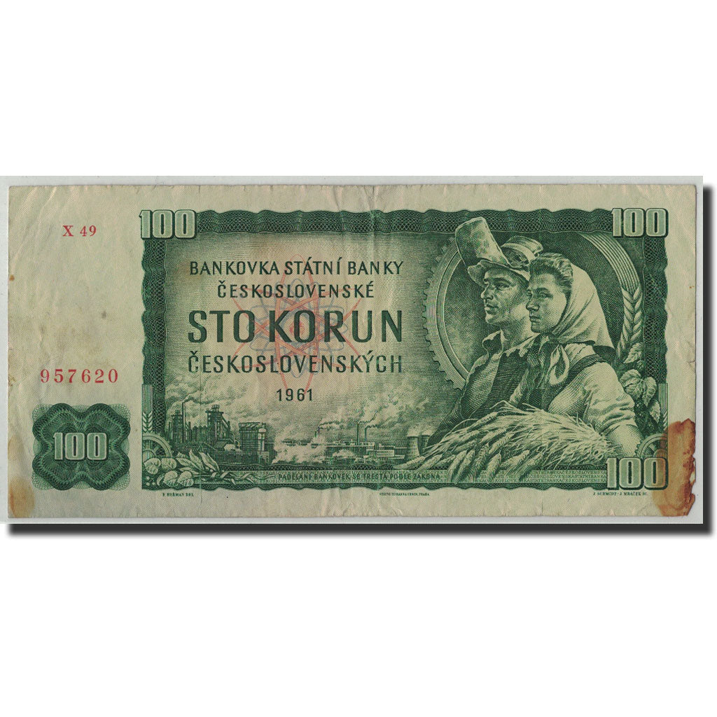 Banknote, Czechoslovakia, 100 Korun, 1961, KM:91c, F(12-15)