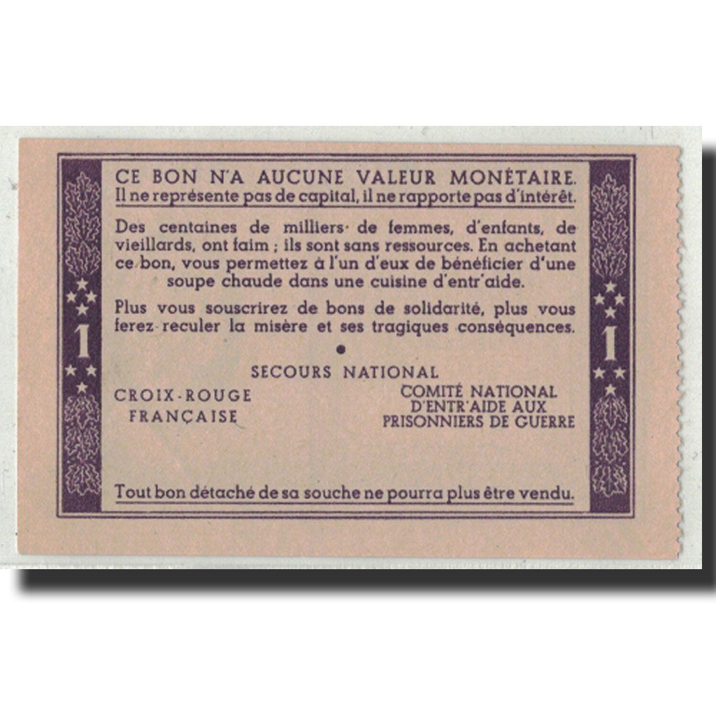 France, Bon de Solidarité de 1 Franc, 1941, UNC(63)
