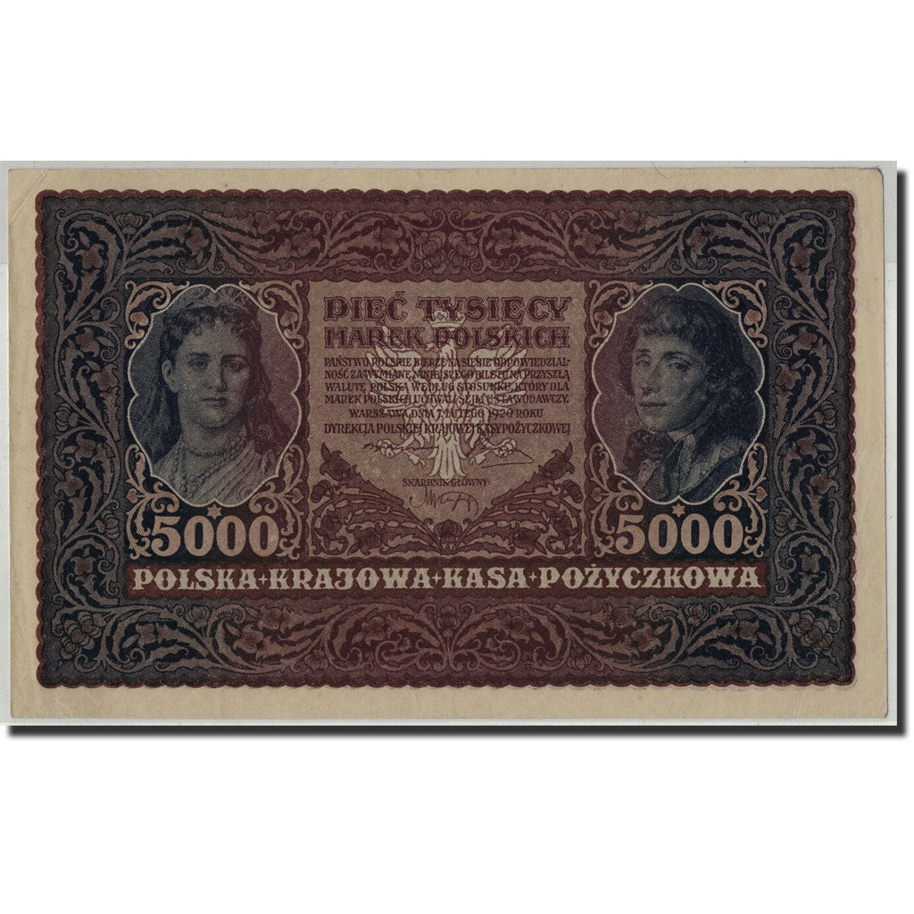 Banknote, Poland, 5000 Marek, 1920, 1920-02-07, KM:31, AU(50-53)