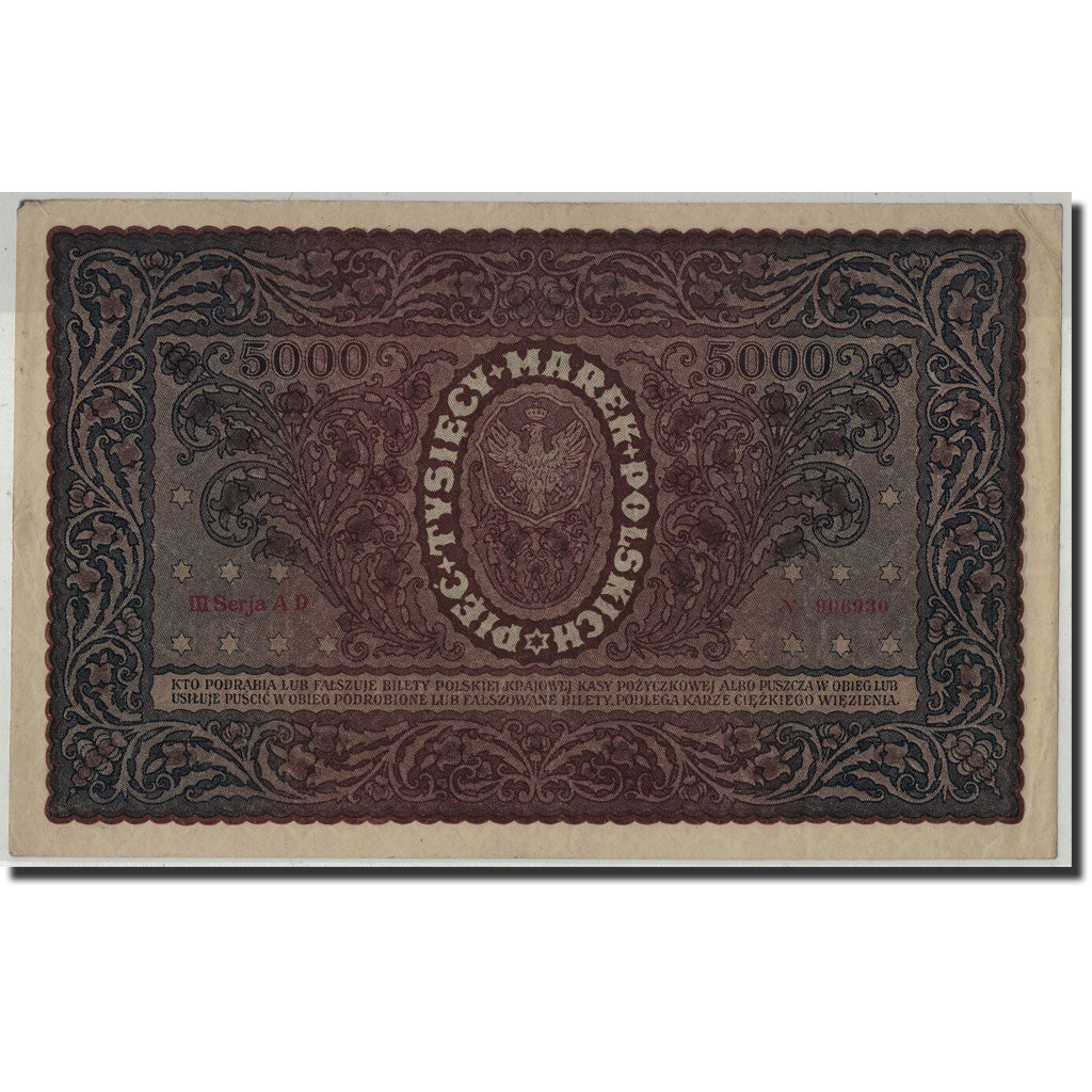 Banknote, Poland, 5000 Marek, 1920, 1920-02-07, KM:31, AU(50-53)