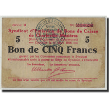 Banknote, Pirot:08-91, 5 Francs, 1916, France, VF(20-25), Charleville-Mézières