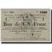 Billet, France, Sedan, 1 Franc, 1916, TB, Pirot:08-283