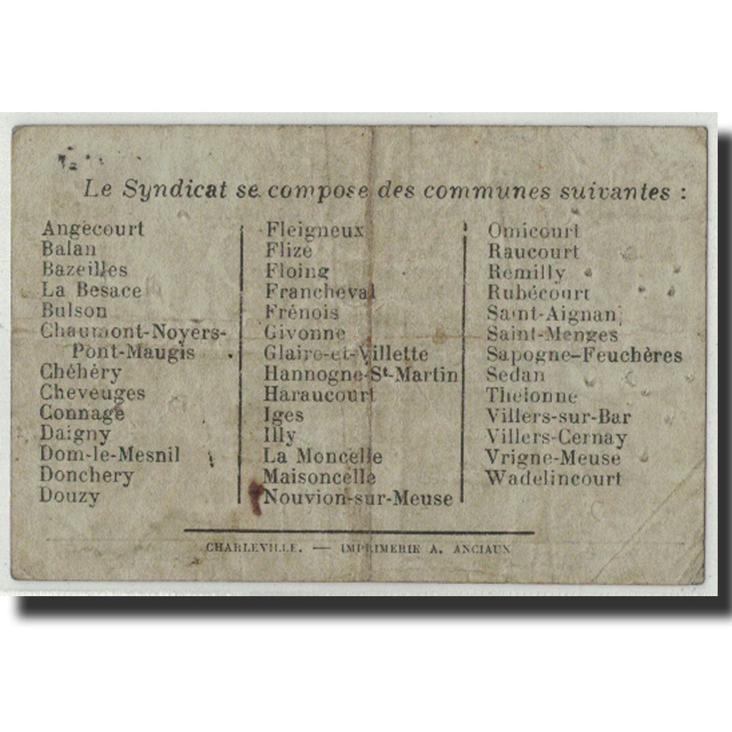 Biljet, Pirot:08-283, 1 Franc, 1916, Frankrijk, TB, Sedan