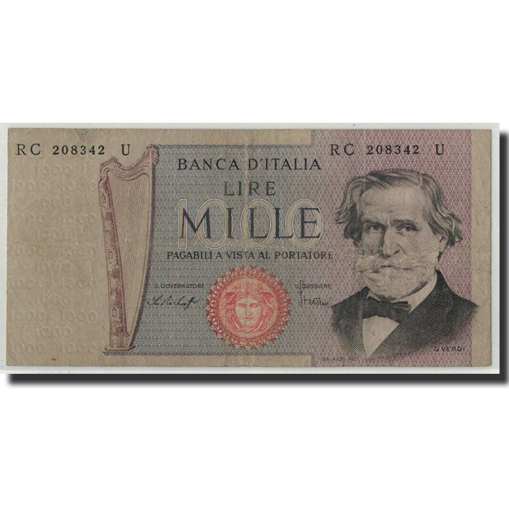 Billet, Italie, 1000 Lire, 1977, 1977-01-10, KM:101e, B+