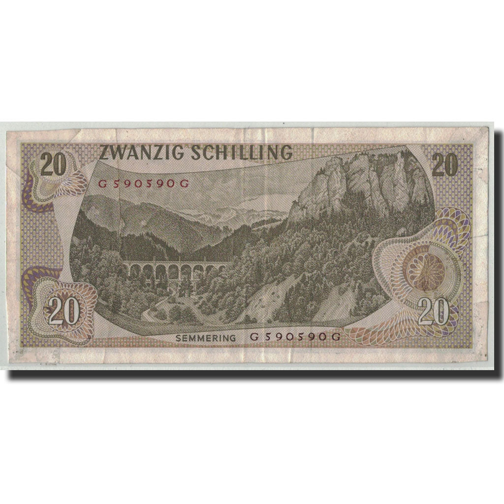 Banknote, Austria, 20 Schilling, Undated (1968), 1967-07-02, KM:142a, VF(20-25)