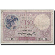 Banknote, France, 5 Francs, 5 F 1917-1940 ''Violet'', 1939, 1939-08-24