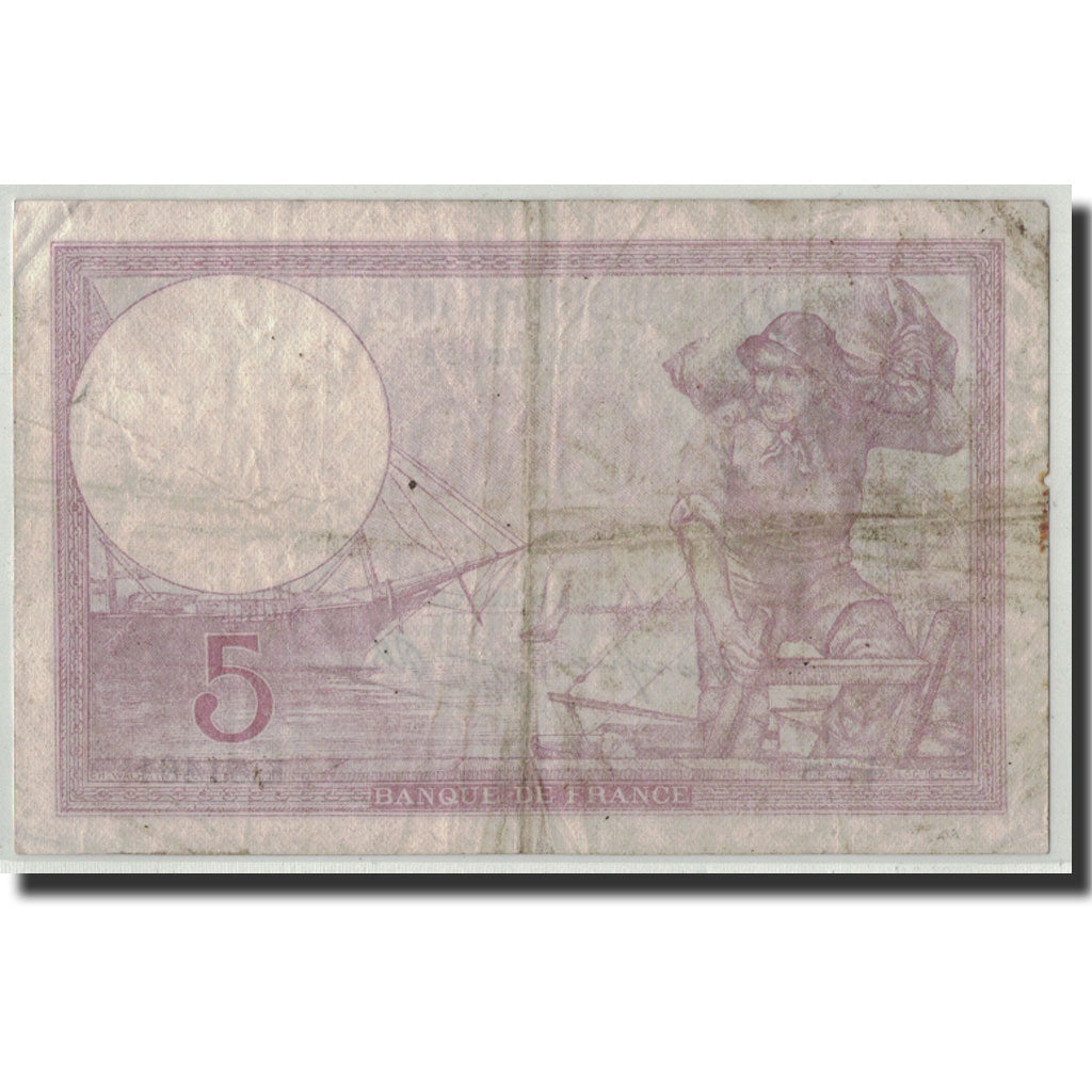 Biljet, Frankrijk, 5 Francs, 5 F 1917-1940 ''Violet'', 1939, 1939-08-24, B+