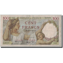 Biljet, Frankrijk, 100 Francs, 1941, 1941-12-18, TB+, Fayette:26.63, KM:94