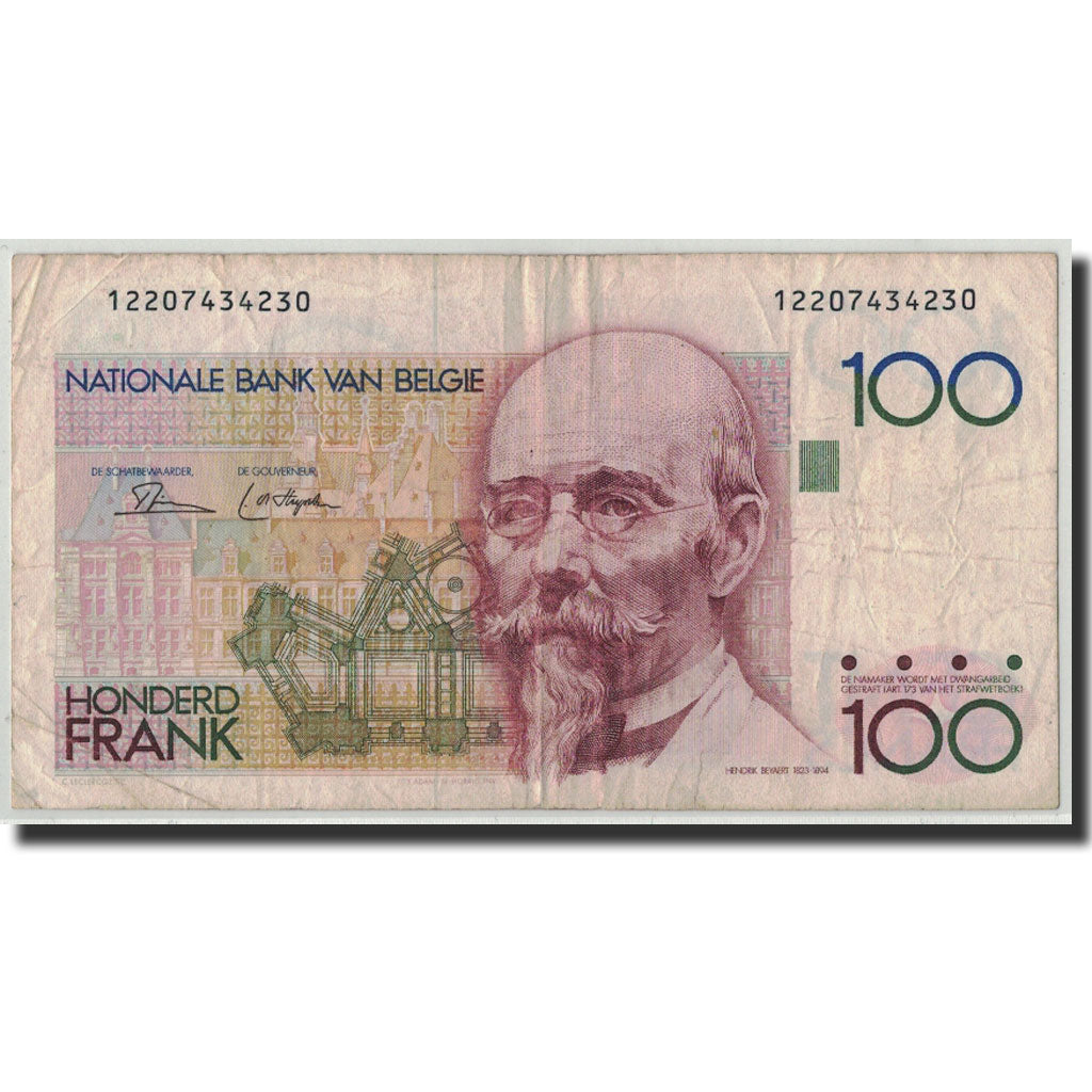 Banknote, Belgium, 100 Francs, Undated (1982-94), KM:142a, VG(8-10)
