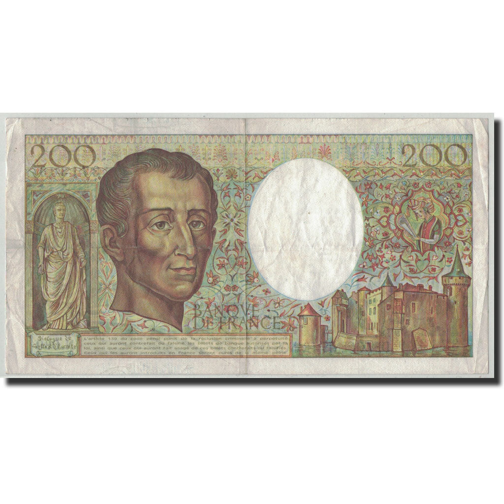 France, 200 Francs, 200 F 1981-1994 ''Montesquieu'', 1991, EF(40-45)