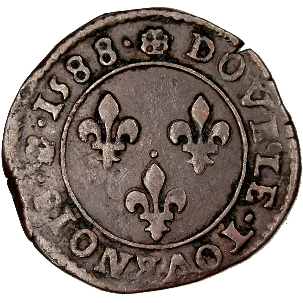 Munten, Frankrijk, Double Tournois, Saint Lô, ZF, Koper, CGKL:118