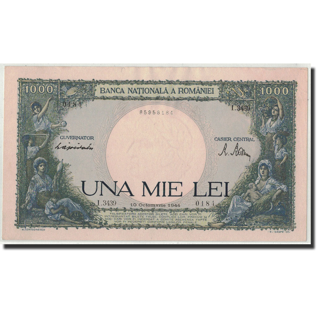 Banconote, Romania, 1000 Lei, 1944, KM:52a, 1944-10-10, SPL