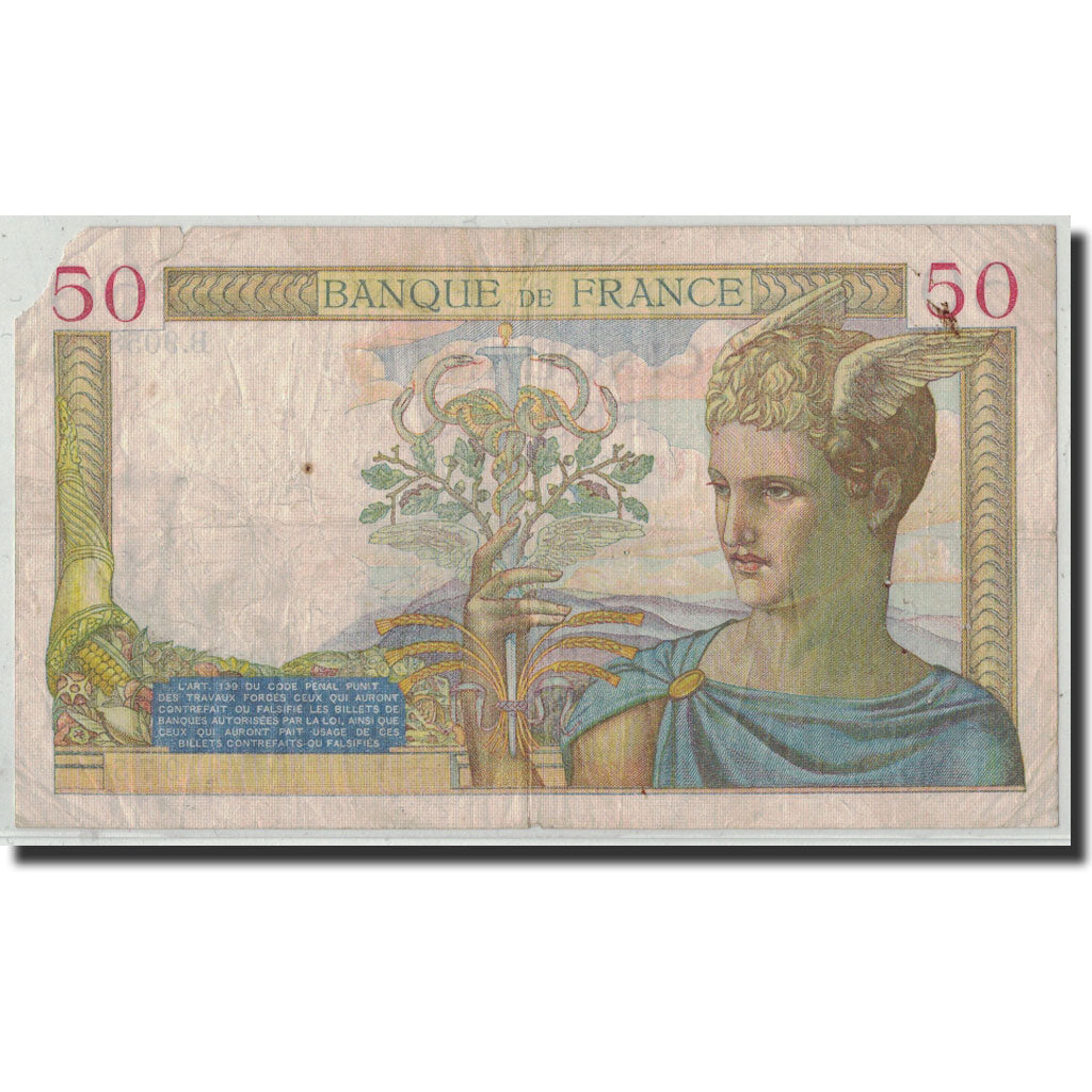 Frankrijk, 50 Francs, 50 F 1934-1940 ''Cérès'', 1938, 1938-11-03, B+