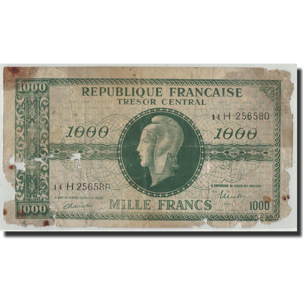 France, 1000 Francs Marianne, undated (1945), KM:107, Fayette:VF 13.3,Apocryphal
