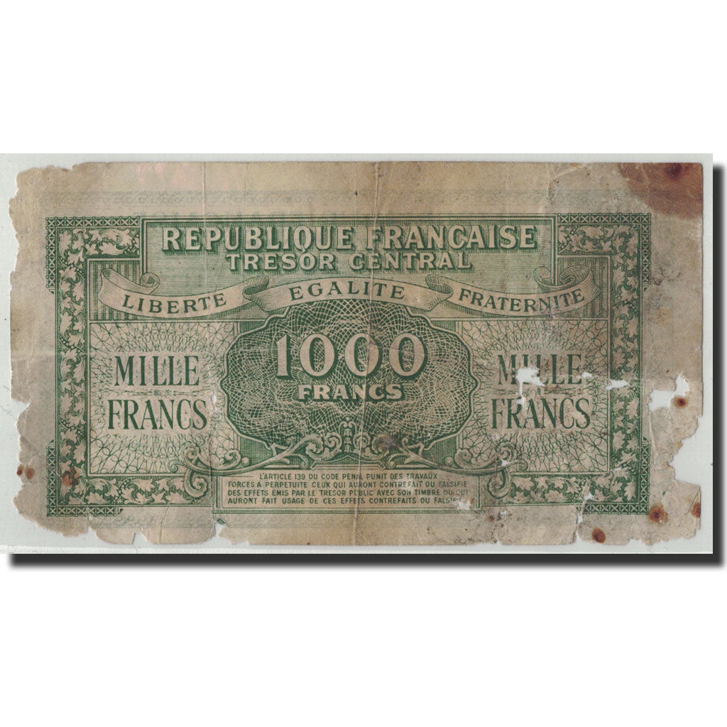 France, 1000 Francs Marianne, undated (1945), KM:107, Fayette:VF 13.3,Apocryphal