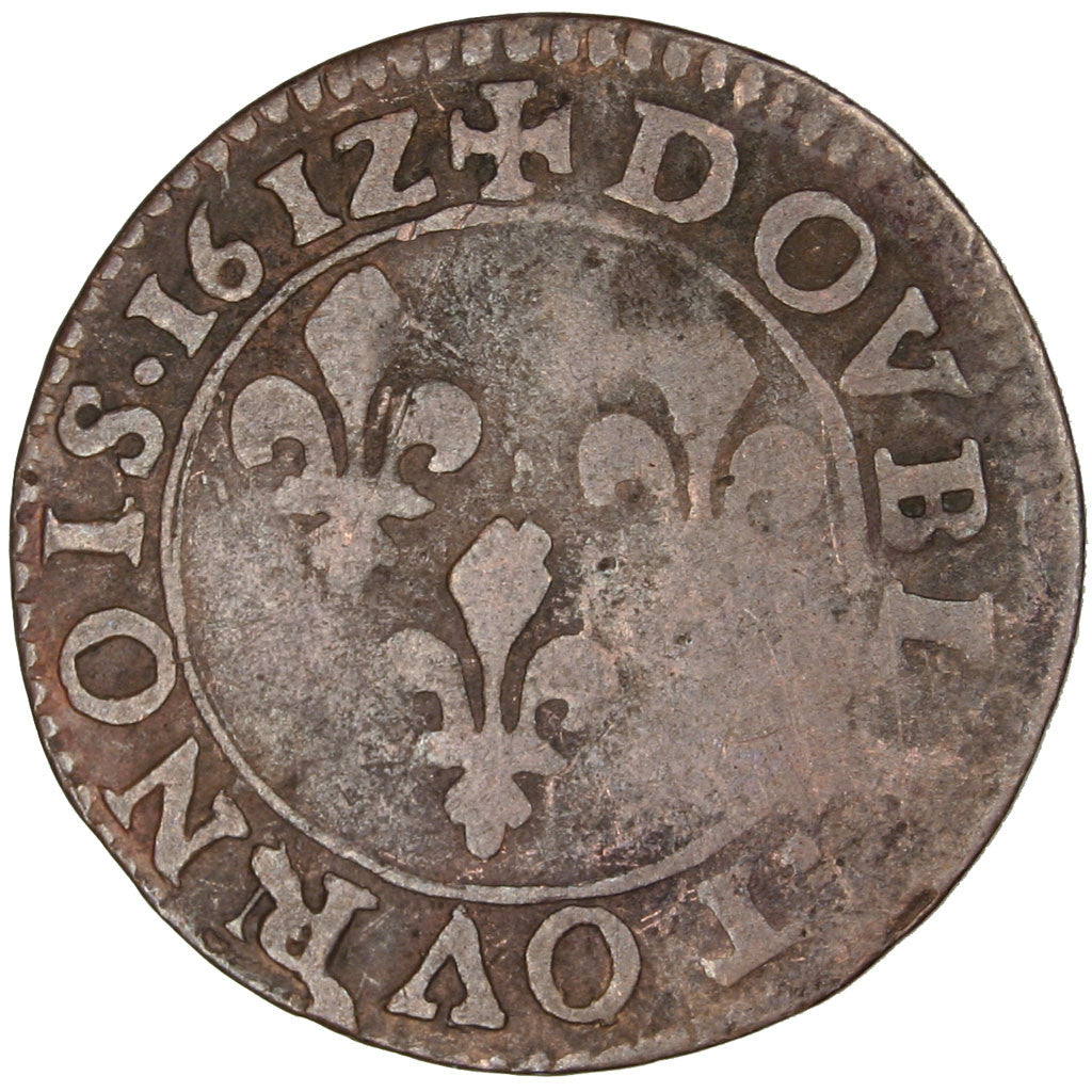 Coin, France, Louis XIII, Double tournois, buste enfantin, Double Tournois