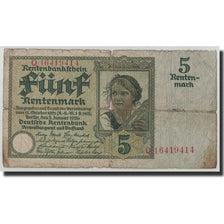 Banknote, Germany, 5 Rentenmark, 1926, 1926-01-02, KM:169, VG(8-10)