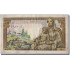 France, 1000 Francs Déesse Déméter, KM:102, Fayette:40.21, 1943-04-08, TTB