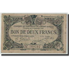 France, Lorient, 2 Francs, 1915, TB, Pirot:75-3
