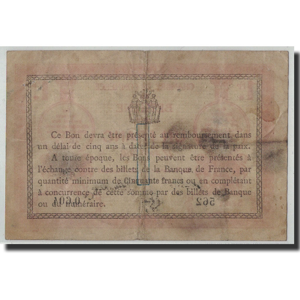 Pirot:26-17, 1 Franc, 1916, France, VF(20-25), Béthune