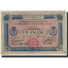 France, Moulins et Lapalisse, 1 Franc, 1916, SUP+, Pirot:86-9