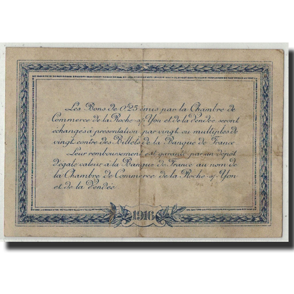 France, La Roche-sur-Yon, 25 Centimes, 1916, TB, Pirot:65-26