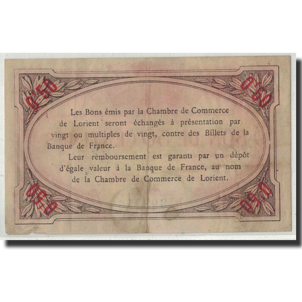France, Lorient, 50 Centimes, 1915, VF(20-25), Pirot:75-1