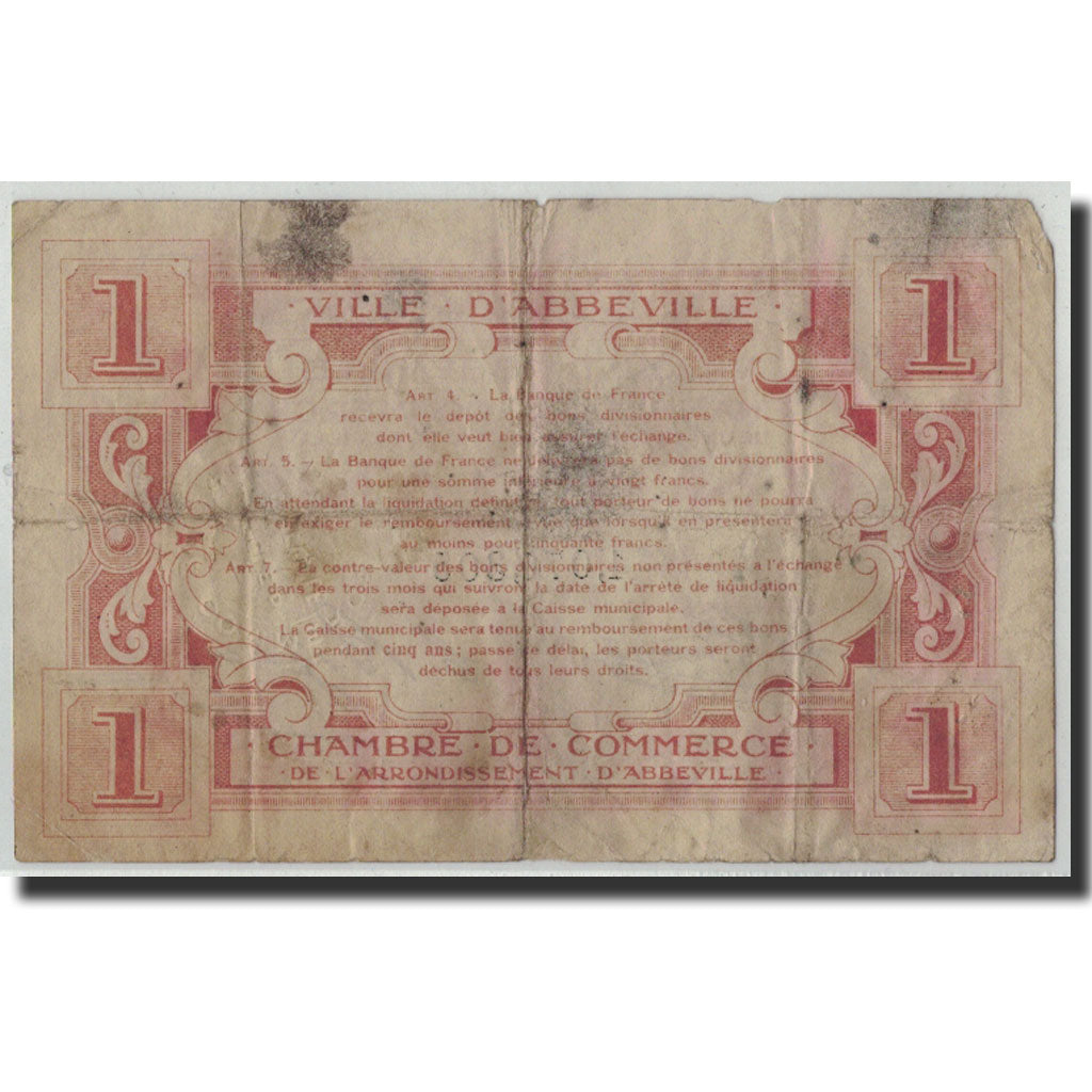 Pirot:1-3, 1 Franc, Undated, Frankrijk, B+, Abbeville