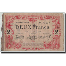 France, Cambrai, 2 Francs, 1914, TB, Pirot:37-22