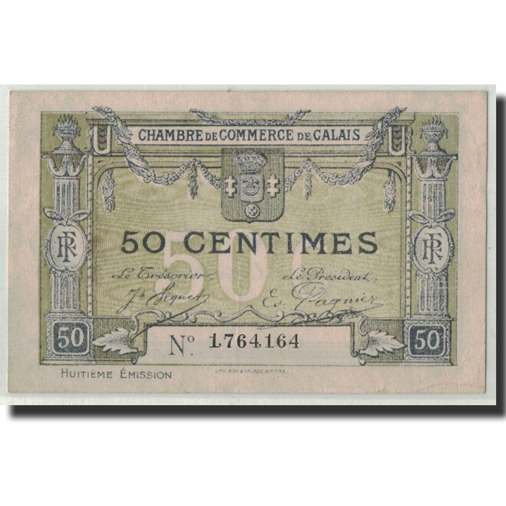 Pirot:36-42, 50 Centimes, Undated, France, AU(55-58), Calais