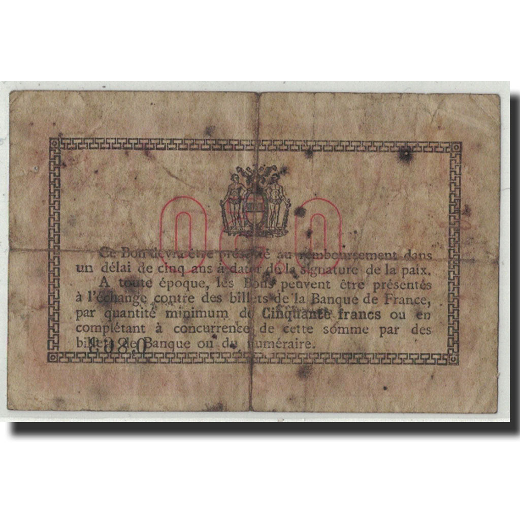Pirot:26-15, 50 Centimes, 1916, France, F(12-15), Béthune