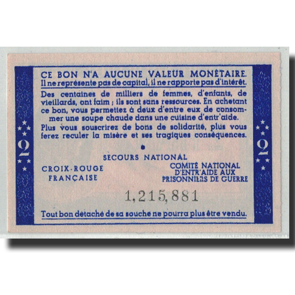 2 Francs, Undated (1940-44), France, UNC(63), Comité National
